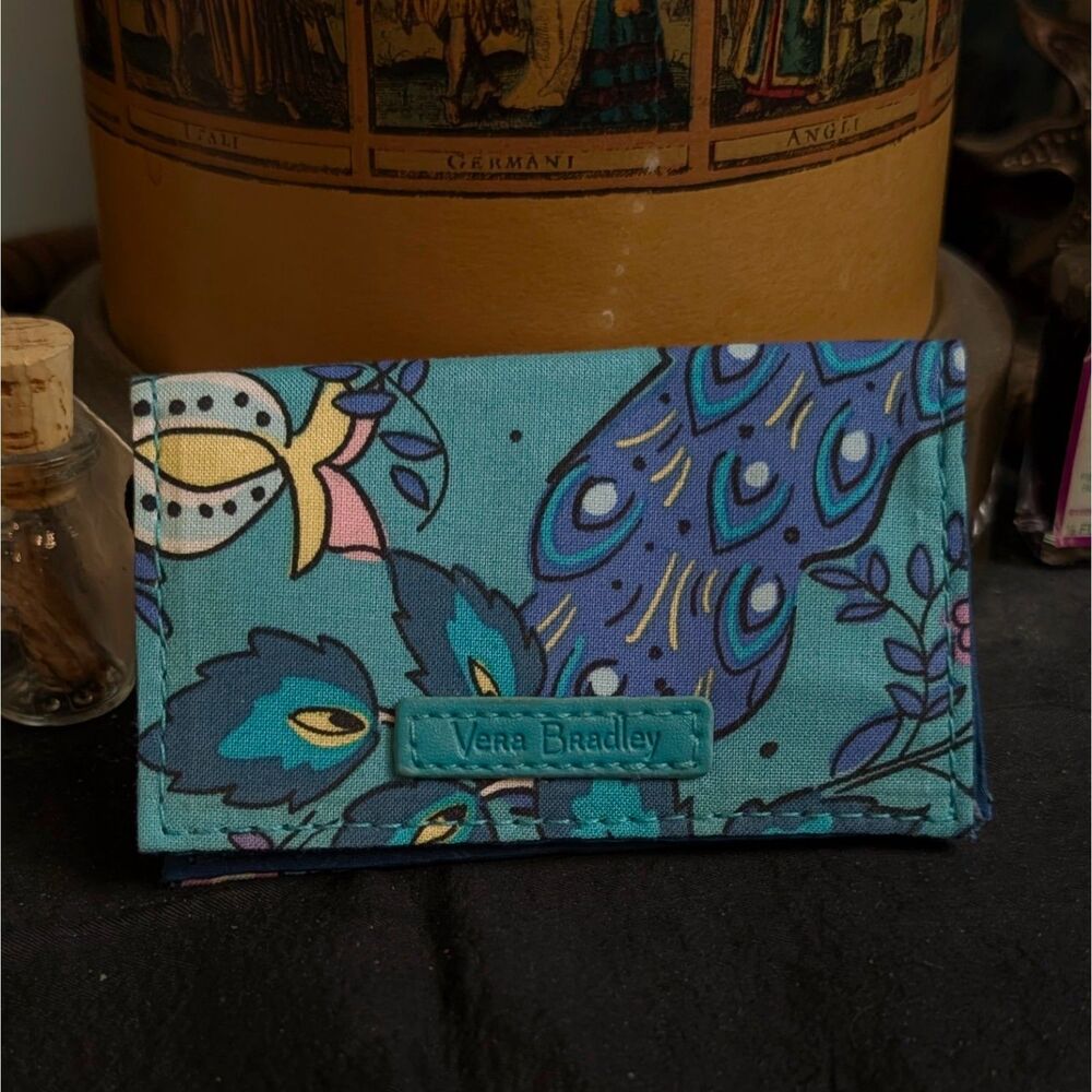Vera Bradley RFID Slim Cardholder Wallet Case Blue